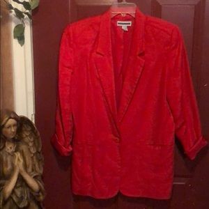 Jennifer Moore Ladies Linen Red Blazer